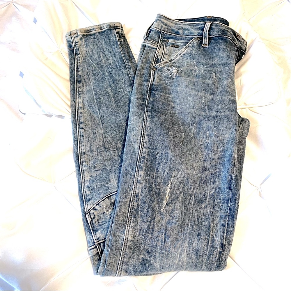 G-Star Raw Mid Skinny Moto Jeans 5622, size 26x32, Excellent Condition!